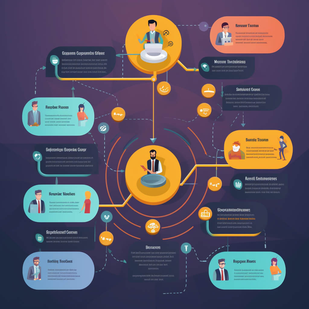 Diagrama de flujo mostrando los pasos de una campaña de Inbound Marketing exitosa, desde la creación de contenido hasta la conversión de cliente