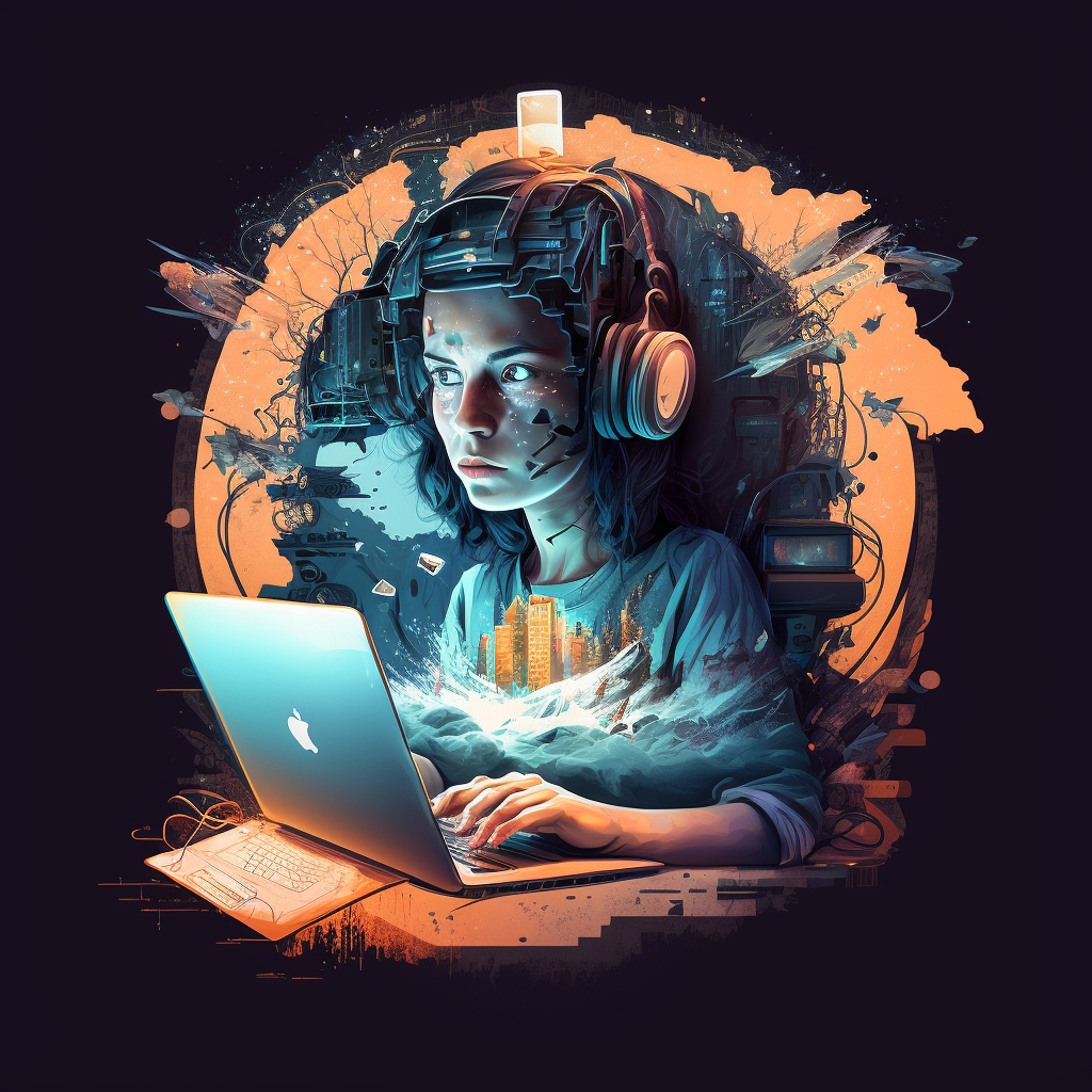Ilustración de un especialista de marketing digital utilizando un sistema CRM para optimizar sus campañas