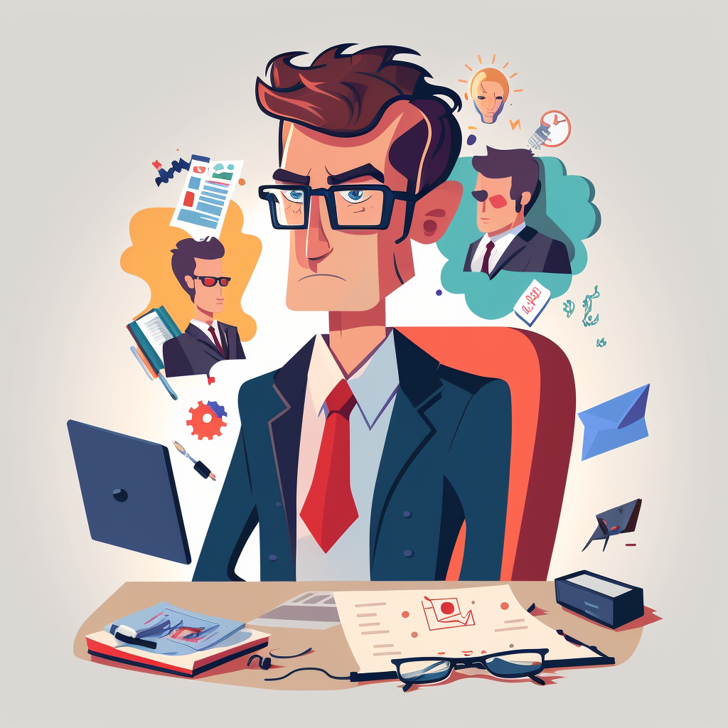 Ilustración de un empresario evaluando opciones de CRM en marketing